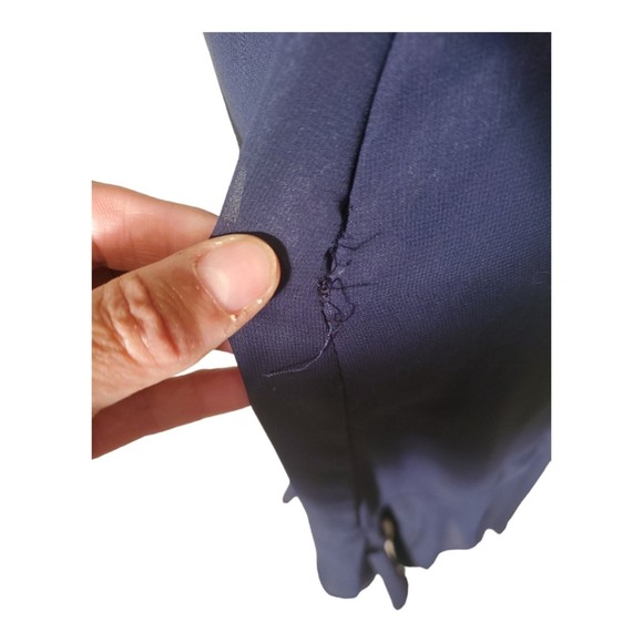 Betsy & Adam tiered chiffon navy blue sleeveless strap ruffled size 6 - Picture 9 of 12